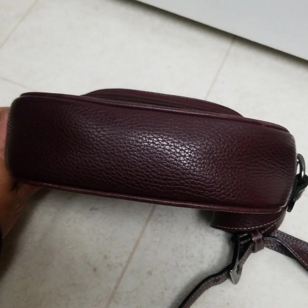 Purple Leather Saddle Bag Zippered NOBODY Purse